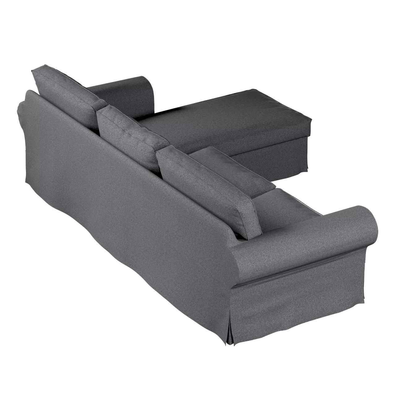 Bezug für Ektorp 2-Sitzer Sofa mit Recamiere, dunklegrau, Ektorp 2-Sitzer S günstig online kaufen