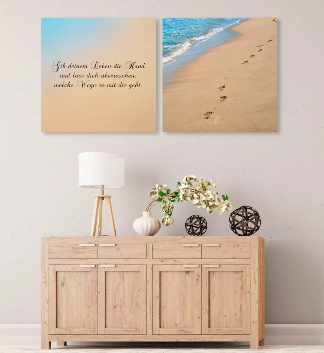 queence Leinwandbild "Wege", Strand-Strandbilder-Meer-Meer Bilder-Kunst-Mod günstig online kaufen