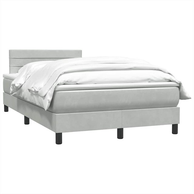 vidaXL Bett Boxspringbett mit Matratze Hellgrau 120x220 cm Samt günstig online kaufen