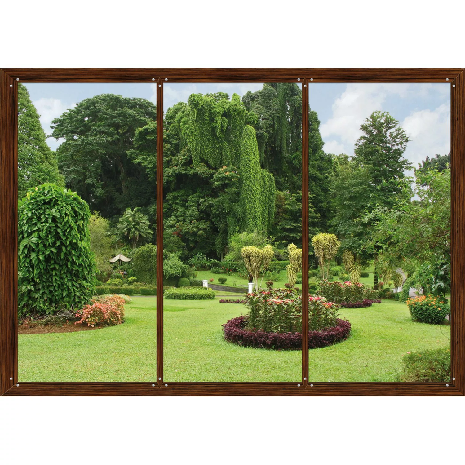 Sanders & Sanders Fototapete Gartenaussicht Grün und Braun 360 x 254 cm 600 günstig online kaufen