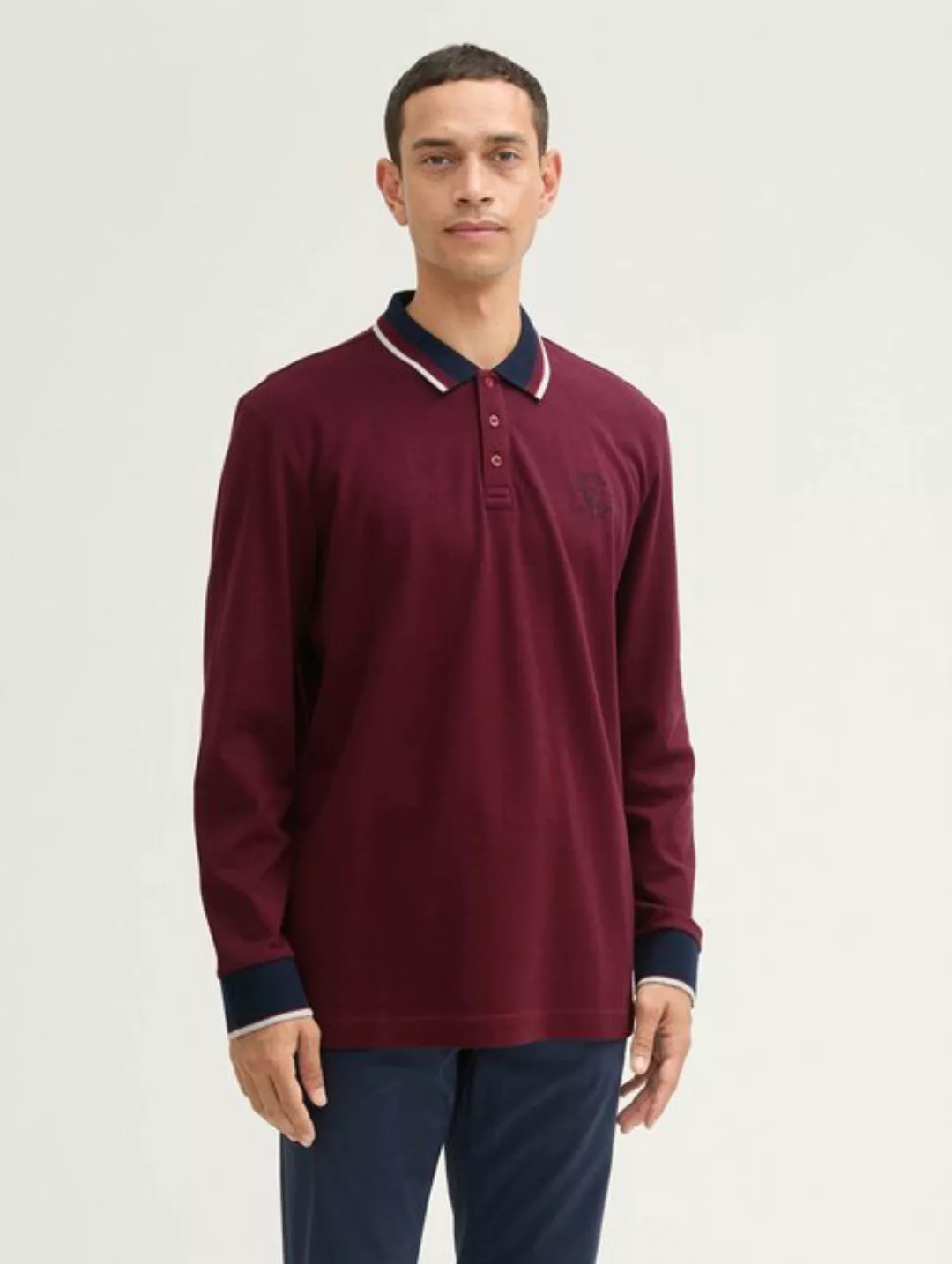 TOM TAILOR Langarm-Poloshirt Langarm Poloshirt mit Stickerei günstig online kaufen