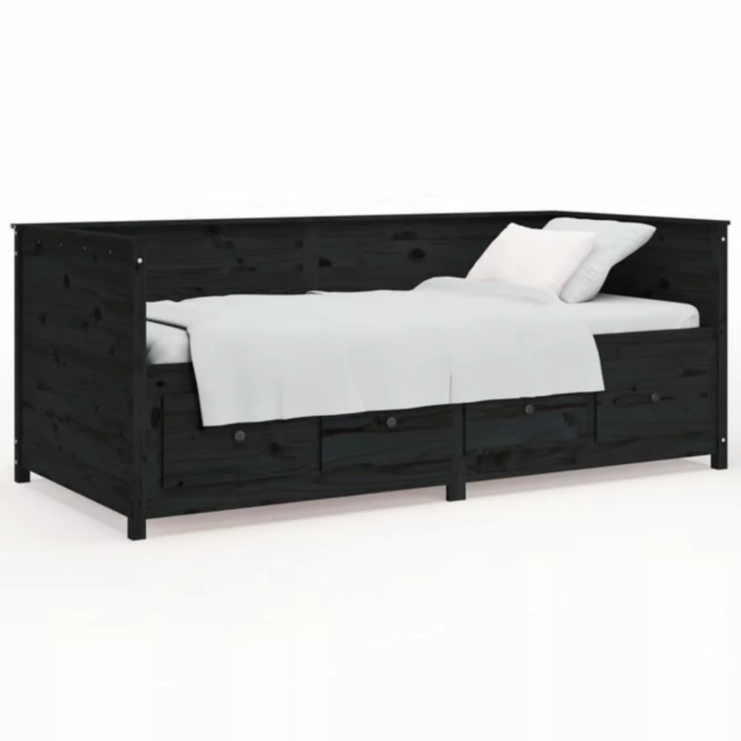 furnicato Bett Tagesbett Schwarz 75x190 cm Massivholz Kiefer günstig online kaufen