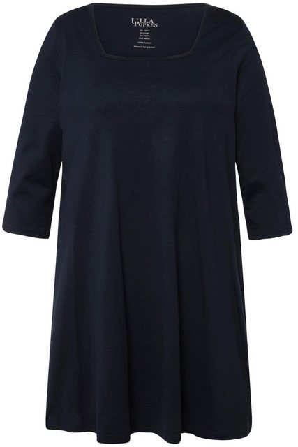 Ulla Popken Longshirt Longshirt A-Linie Carree-Ausschnitt 3/4-Arm günstig online kaufen