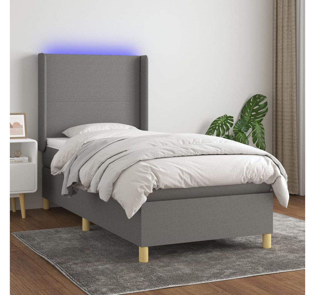 vidaXL Boxspringbett Bett Boxspringbett mit Matratze und LED Stoff (90 x 19 günstig online kaufen