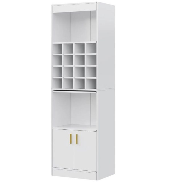 YNOFIT Standvitrine Weißer Vitrinenschrank, 16 Weinfächer, 2 Türen, 50*40*1 günstig online kaufen