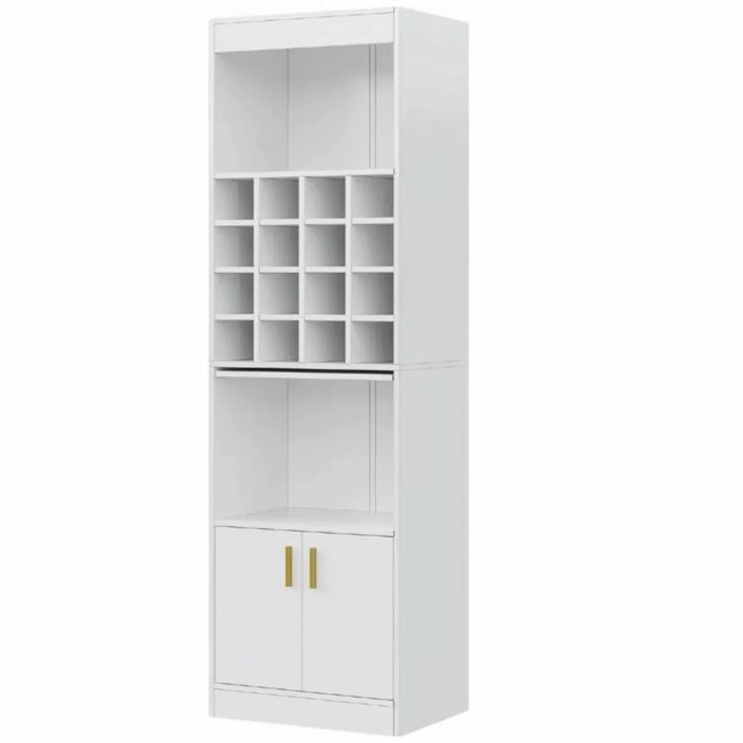 IDEASY Standvitrine Weißer Vitrinenschrank, 16 Weinfächer, 2 Türen, 50*40*1 günstig online kaufen