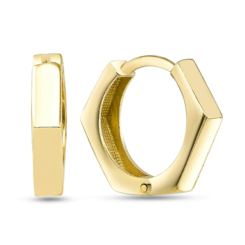 dKeniz Paar Creolen "925/- Sterling Silber vergoldet Postmodern Ohrring" günstig online kaufen