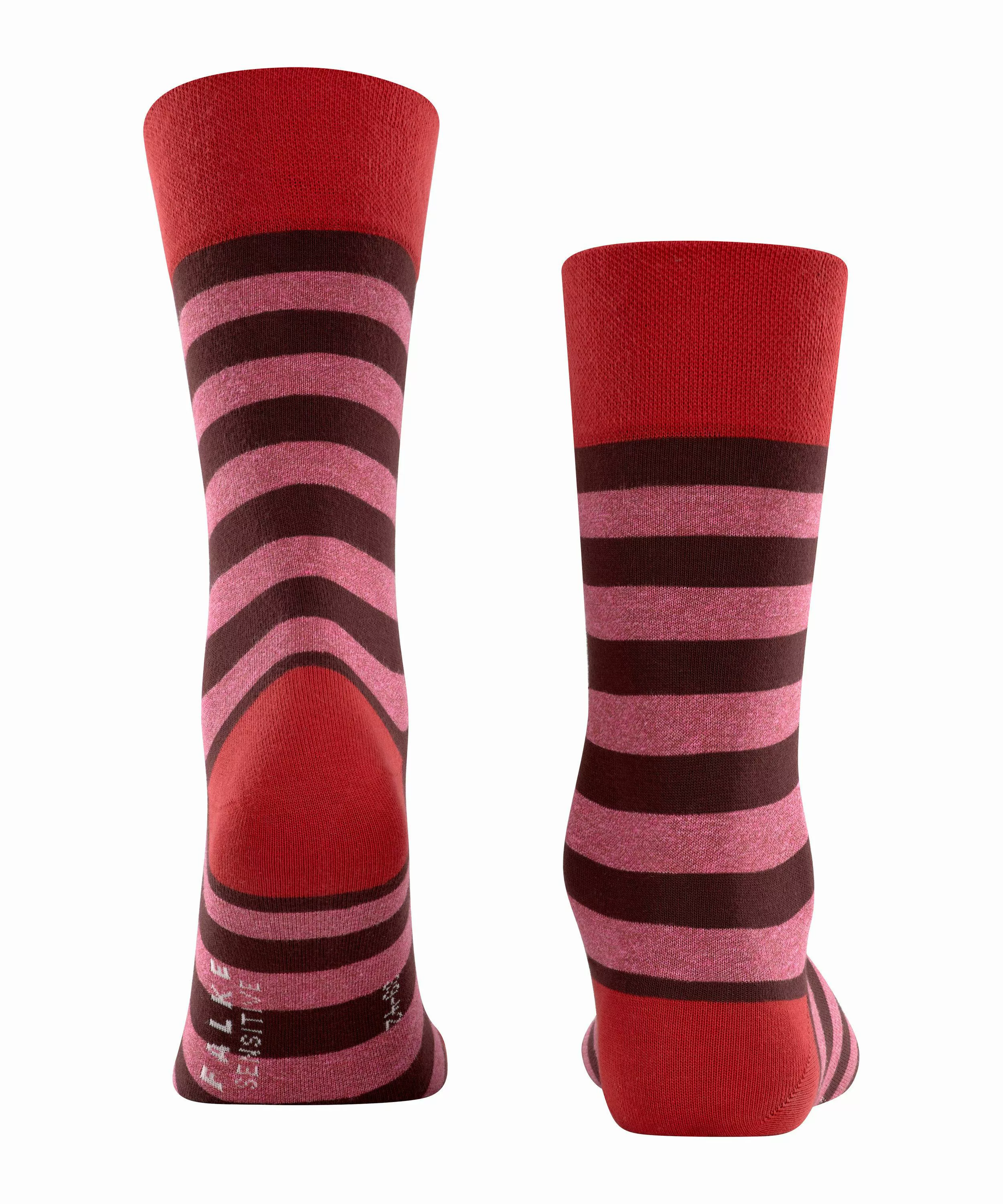 FALKE Sensitive Mapped Line Herren Socken, 39-42, Rot, Streifen, Baumwolle, günstig online kaufen