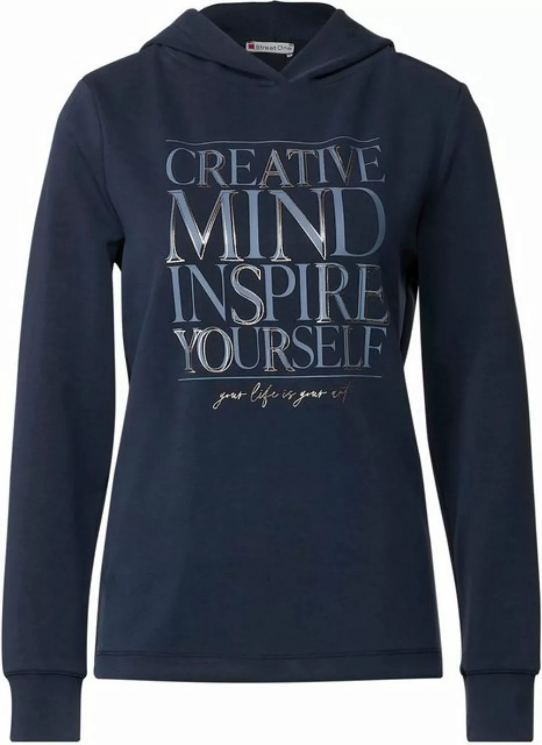 STREET ONE Kapuzenshirt mit großem "Creative Mind" Wording-Print günstig online kaufen