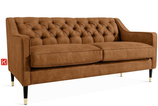 KONSIMO Chesterfield-Sofa NOMUS Sofa, hohe Beine, gewellte Feder, Komfortsc günstig online kaufen