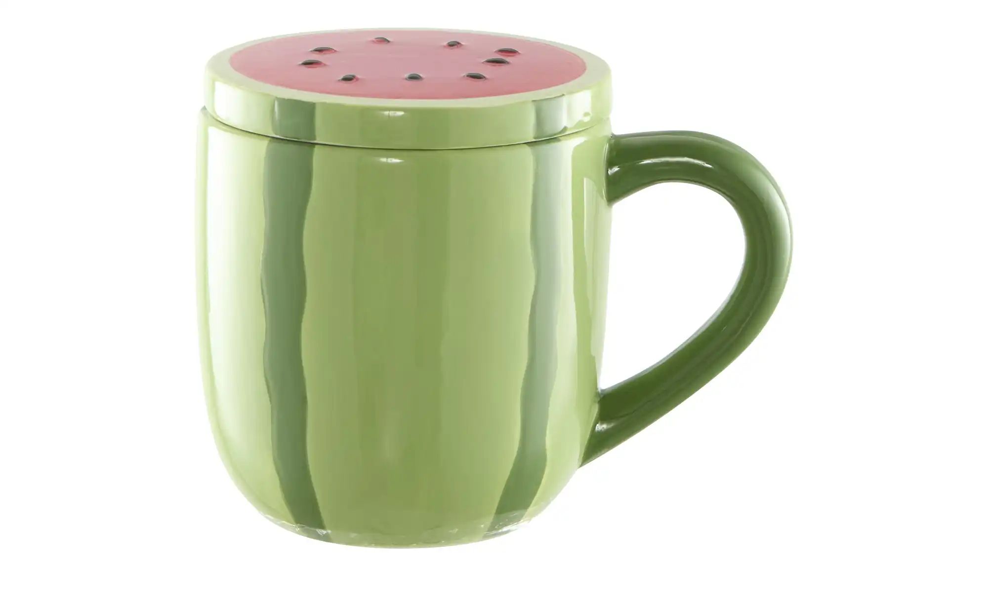 HOME STORY Tasse Melone   ¦ grün ¦ Dolomite ¦ Maße (cm): H: 11,5  Ø: 9.5 Ge günstig online kaufen