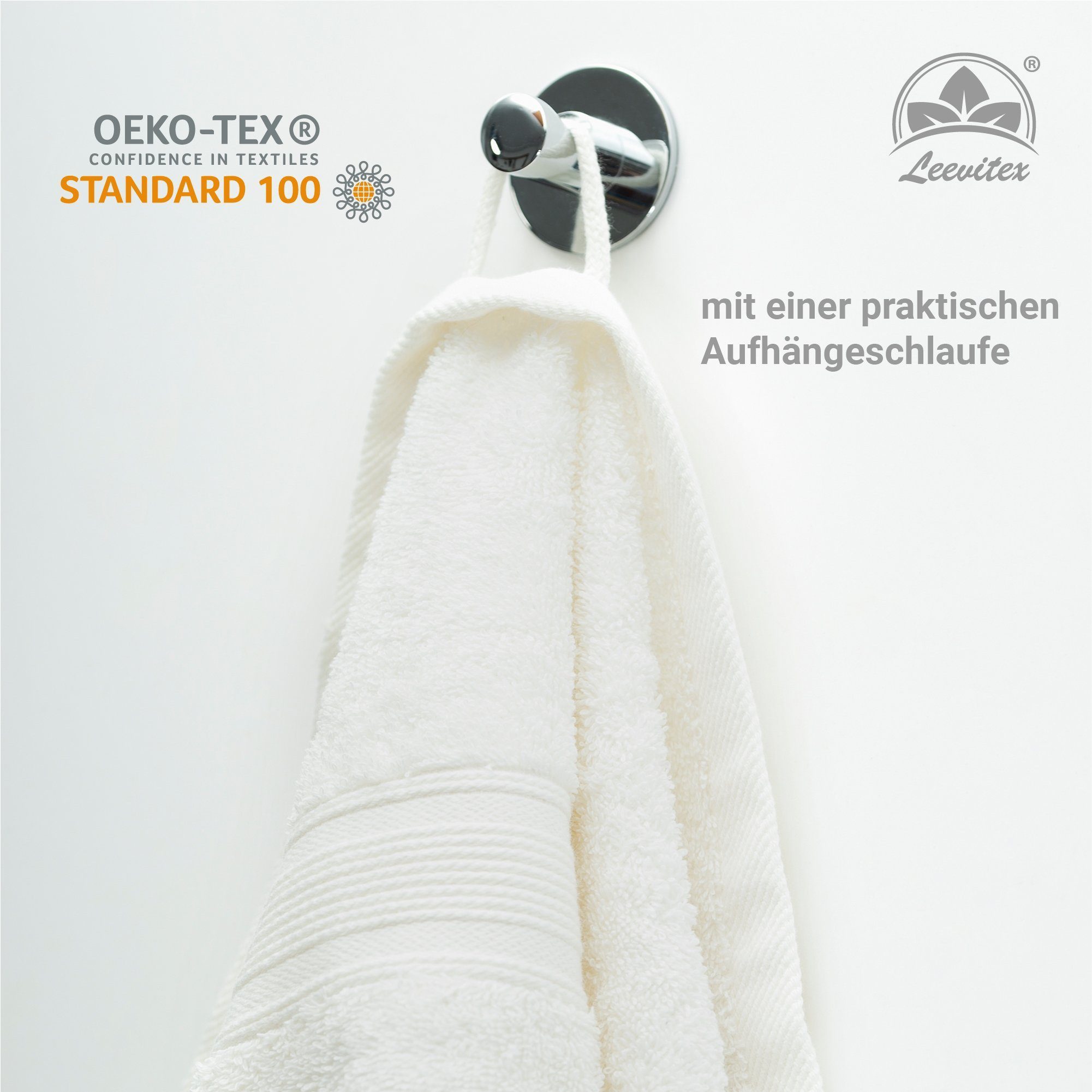 leevitex® Handtuch Frottee 4er Set, 50 günstig online kaufen