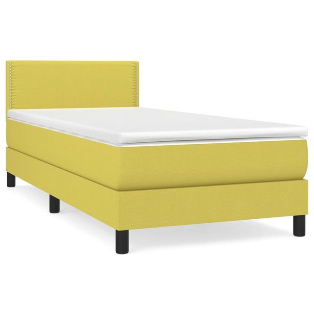 vidaXL Bettgestell Boxspringbett mit Matratze Grün 100x200 cm Stoff Bett Be günstig online kaufen