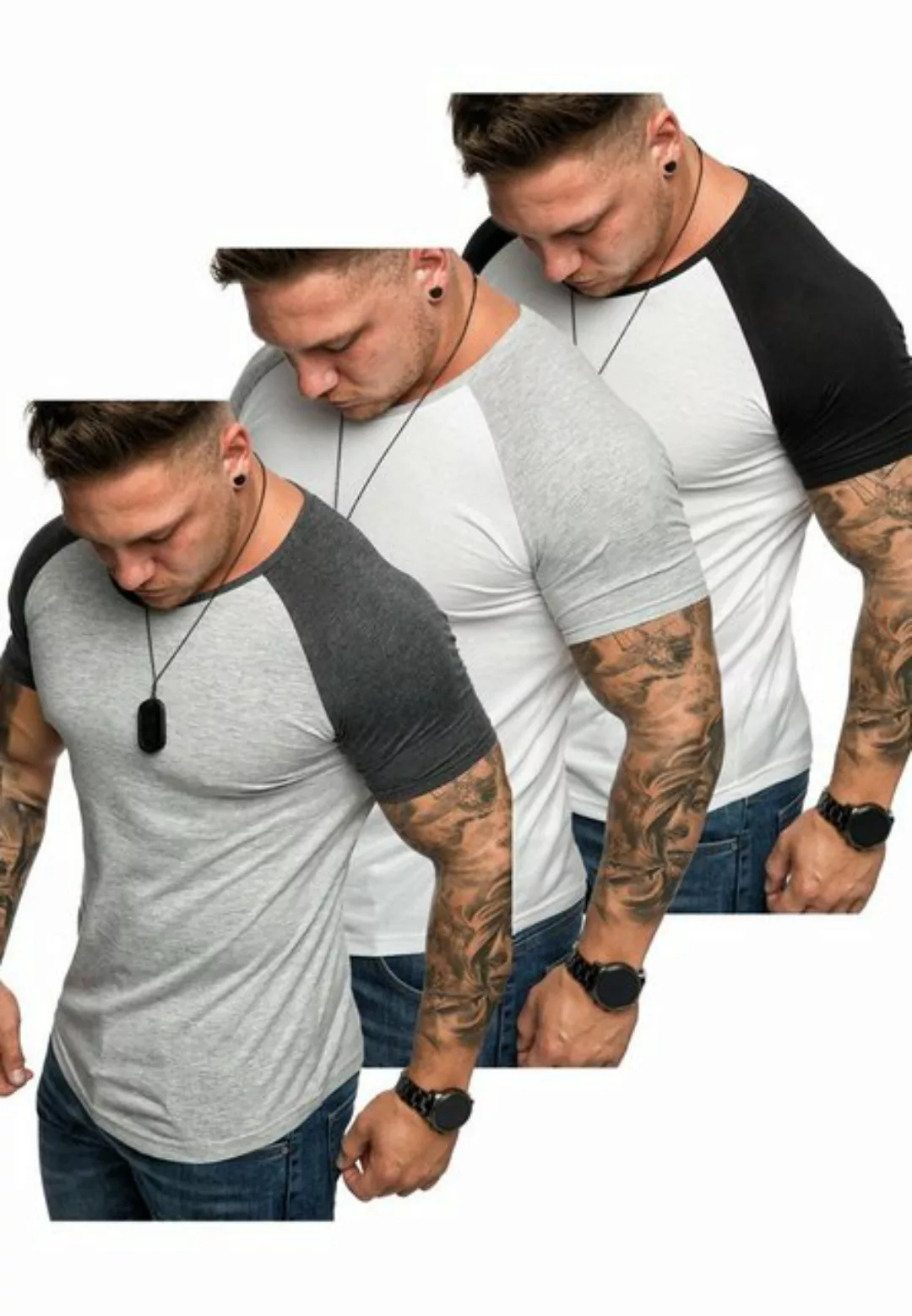 Amaci&Sons T-Shirt 3. OMAHA 3er-Pack T-Shirts (3er-Pack) Herren Basic Overs günstig online kaufen