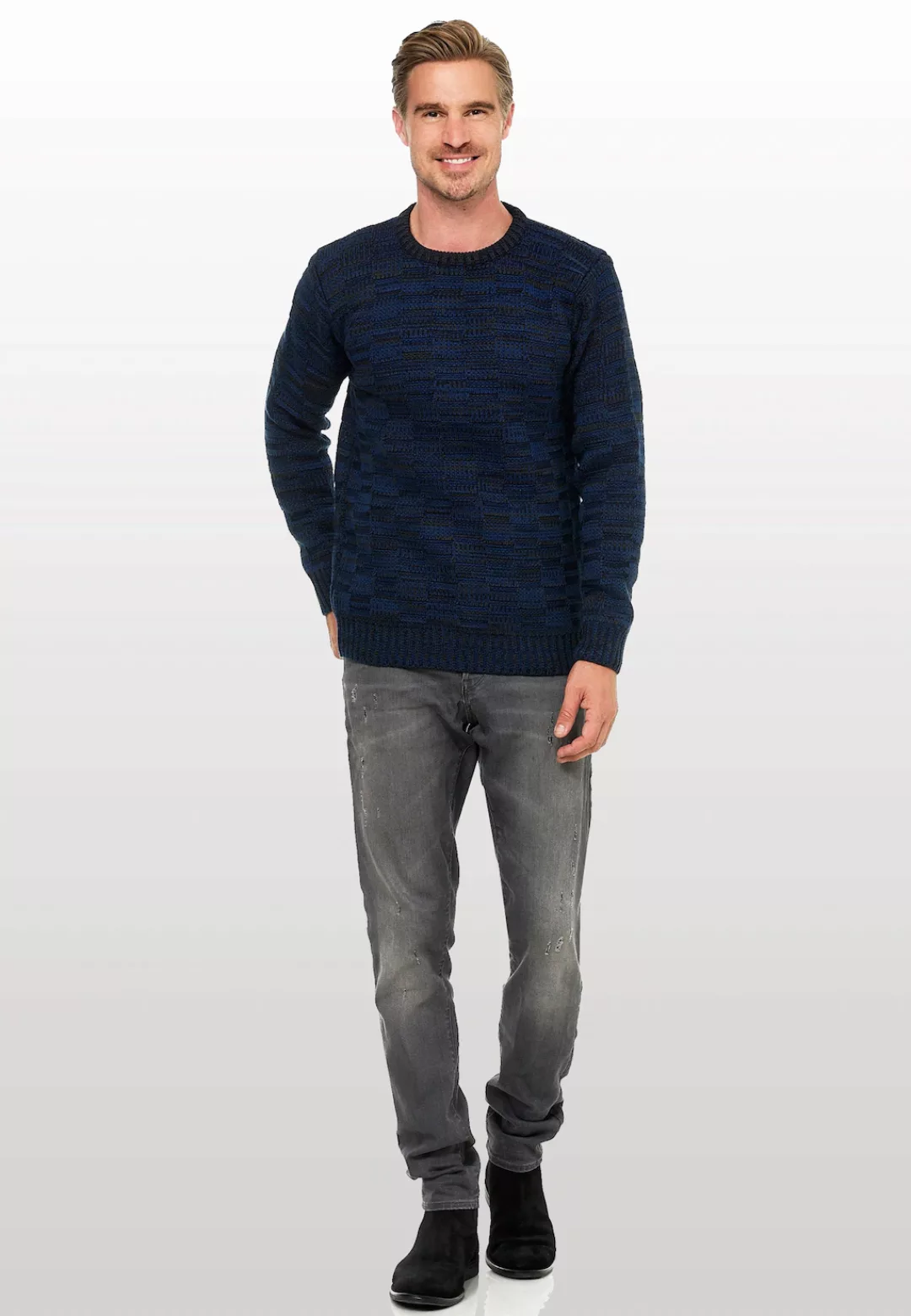 Rusty Neal Strickpullover, mit dezenter Musterung und Strick-Design günstig online kaufen