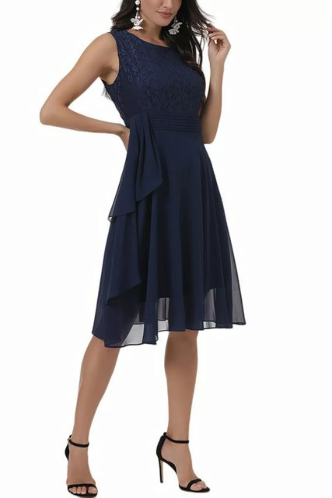 ENIX Abendkleid Damen AbendkleiderRundhalsausschnittCocktailkleiderA-Linien günstig online kaufen