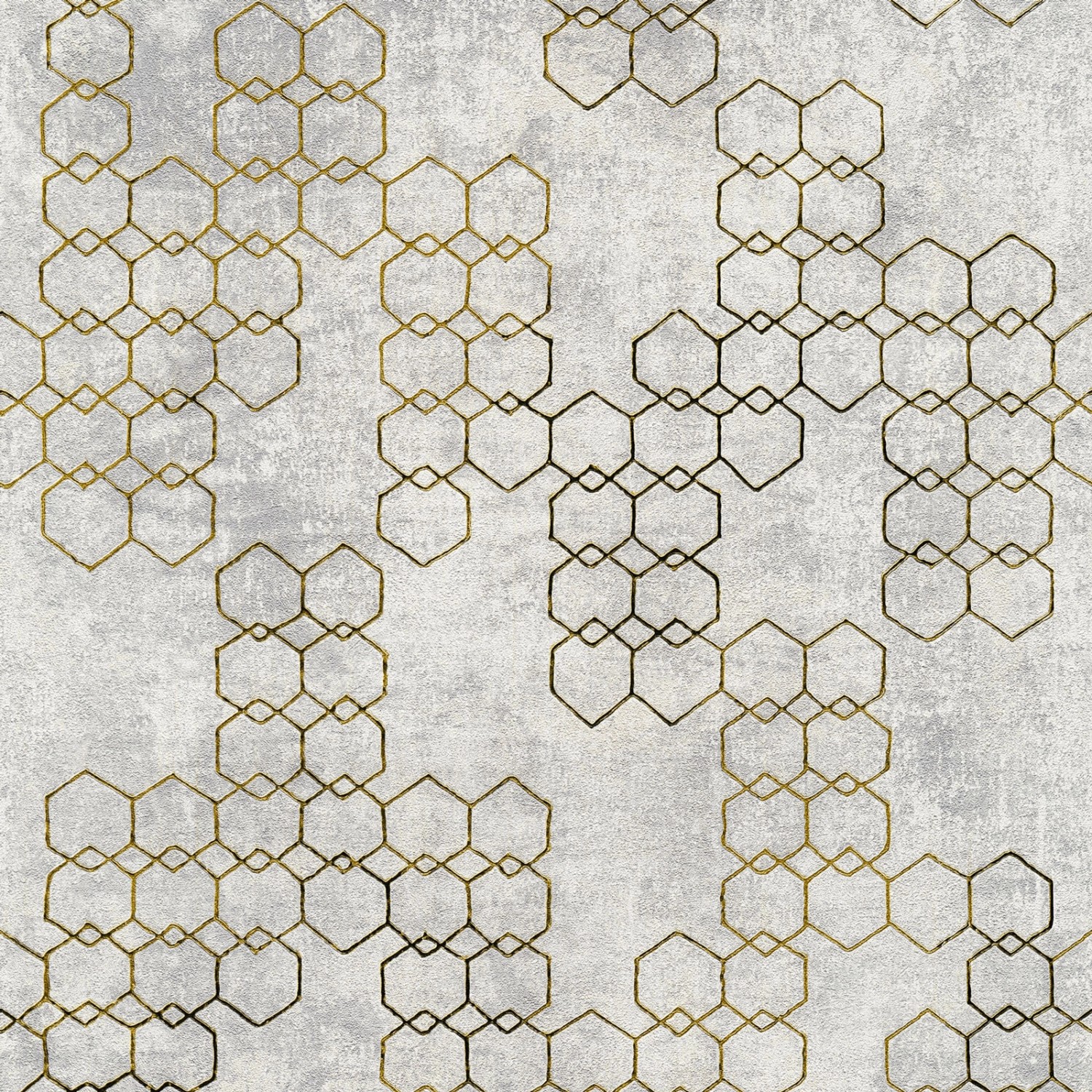 Bricoflor Metallic Vliestapete Silber Gold Hexagon Tapete Geometrisch für W günstig online kaufen