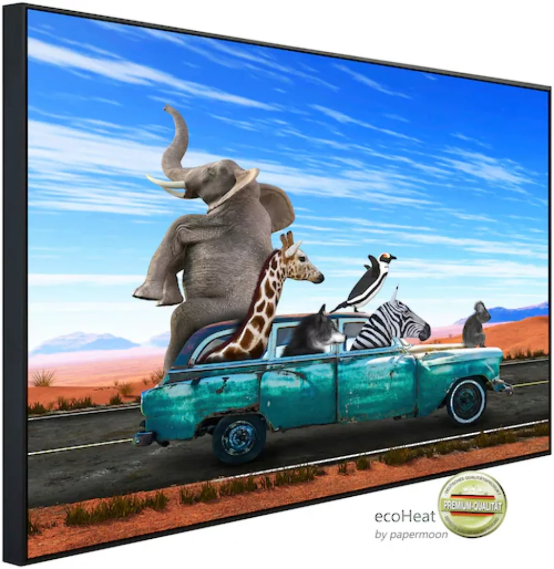 Papermoon Infrarotheizung »Tiere in Auto«, sehr angenehme Strahlungswärme günstig online kaufen
