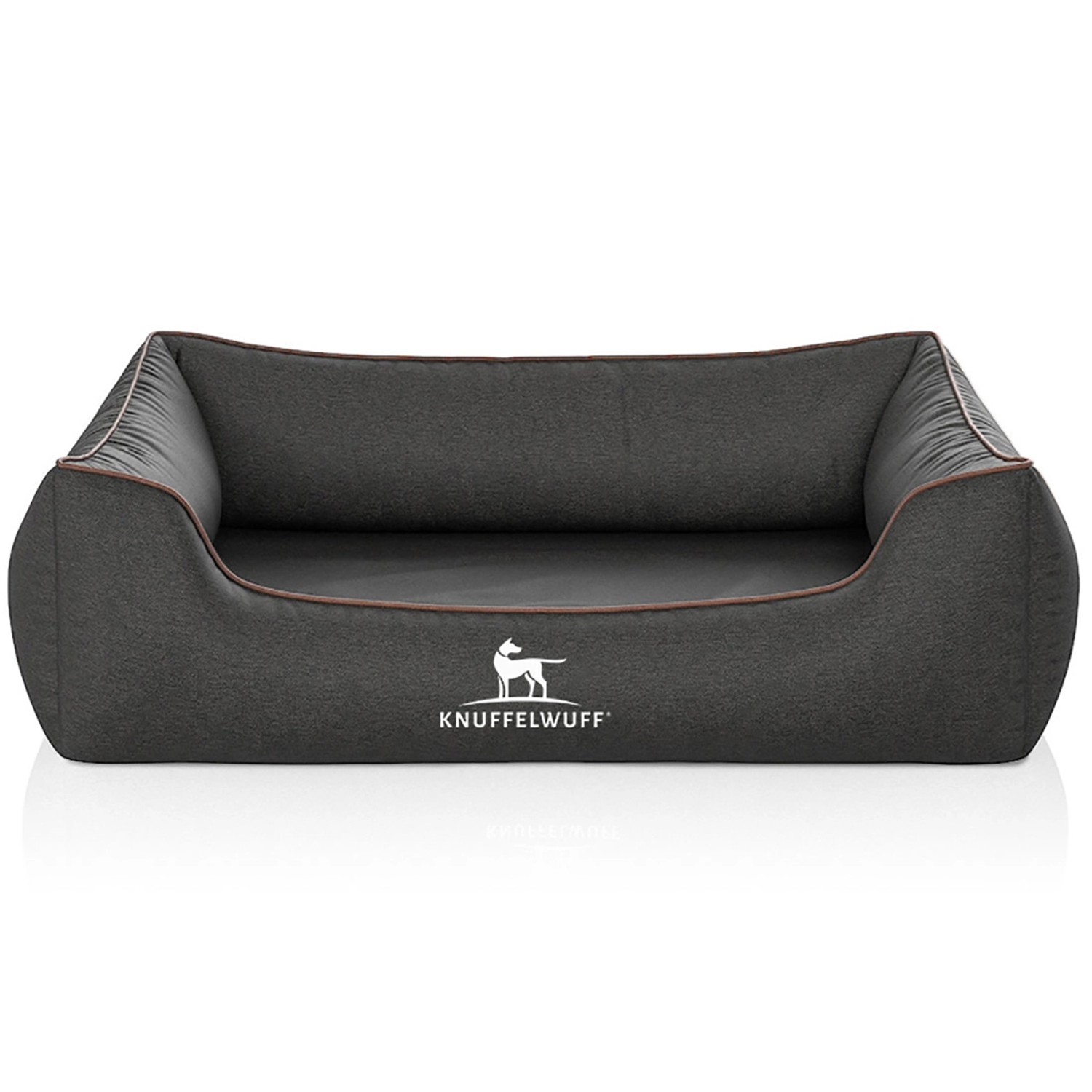 Knuffelwuff Hundebett Amelie Orthopädisch Velours M-L 85 x 63cm Schwarz günstig online kaufen