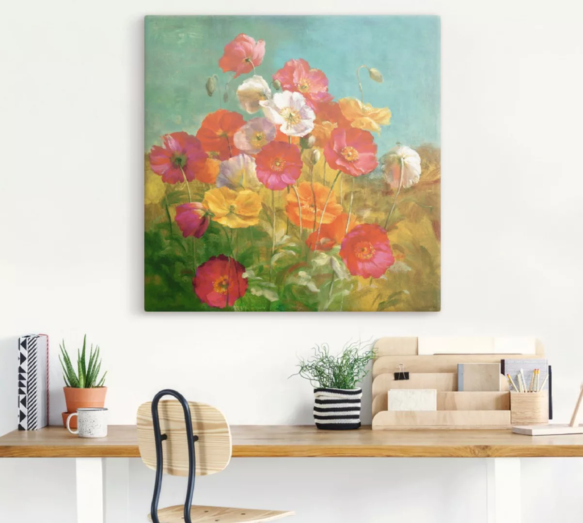 Artland Leinwandbild "Mohnblumenfeld", Blumen, (1 St.), auf Keilrahmen gesp günstig online kaufen