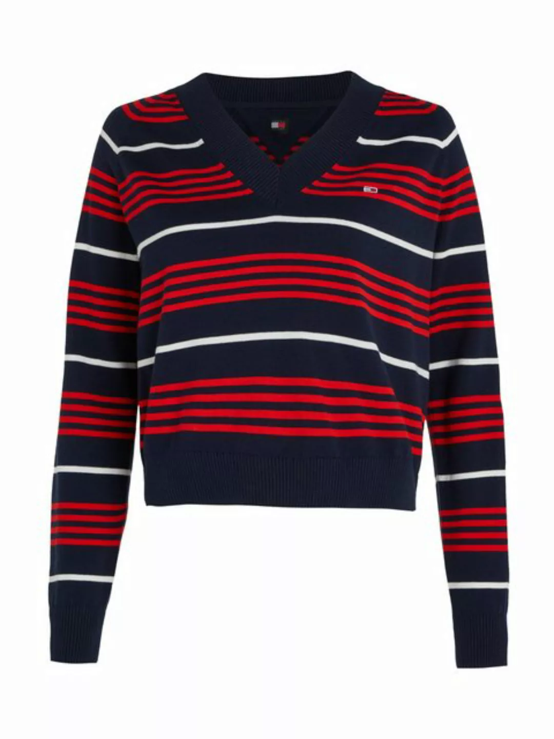 Tommy Jeans Strickpullover TJW V-NECK STRIPE SWEATER im Streifendessin günstig online kaufen