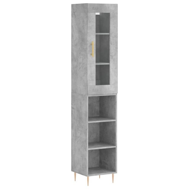 vidaXL Vitrine Highboard Betongrau 34,5x34x180 cm Spanplatte Glas Vitrine günstig online kaufen