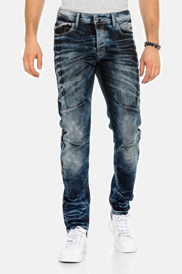 Cipo & Baxx Tapered-fit-Jeans Jeans mit cooler Waschung und Ziernähten, CD- günstig online kaufen