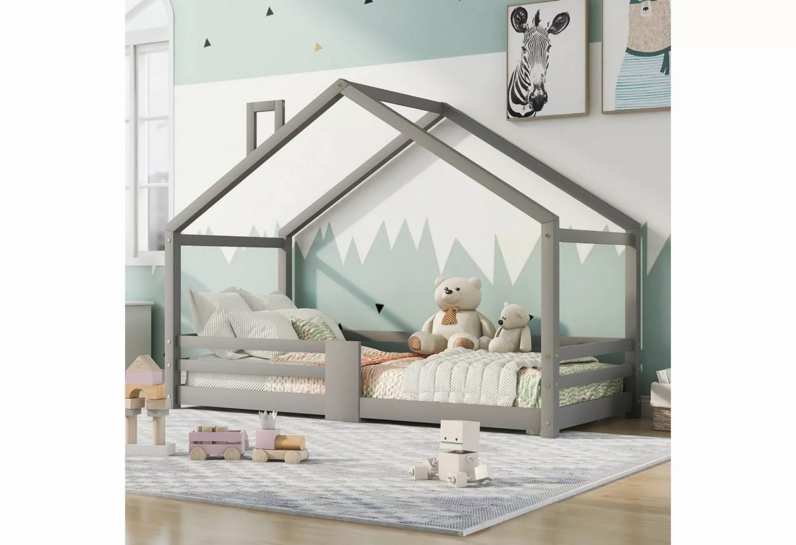 Novzep Kinderbett Kinderbett Hausbett 90 x 200 cmHolzbett für Kinderzimmer günstig online kaufen