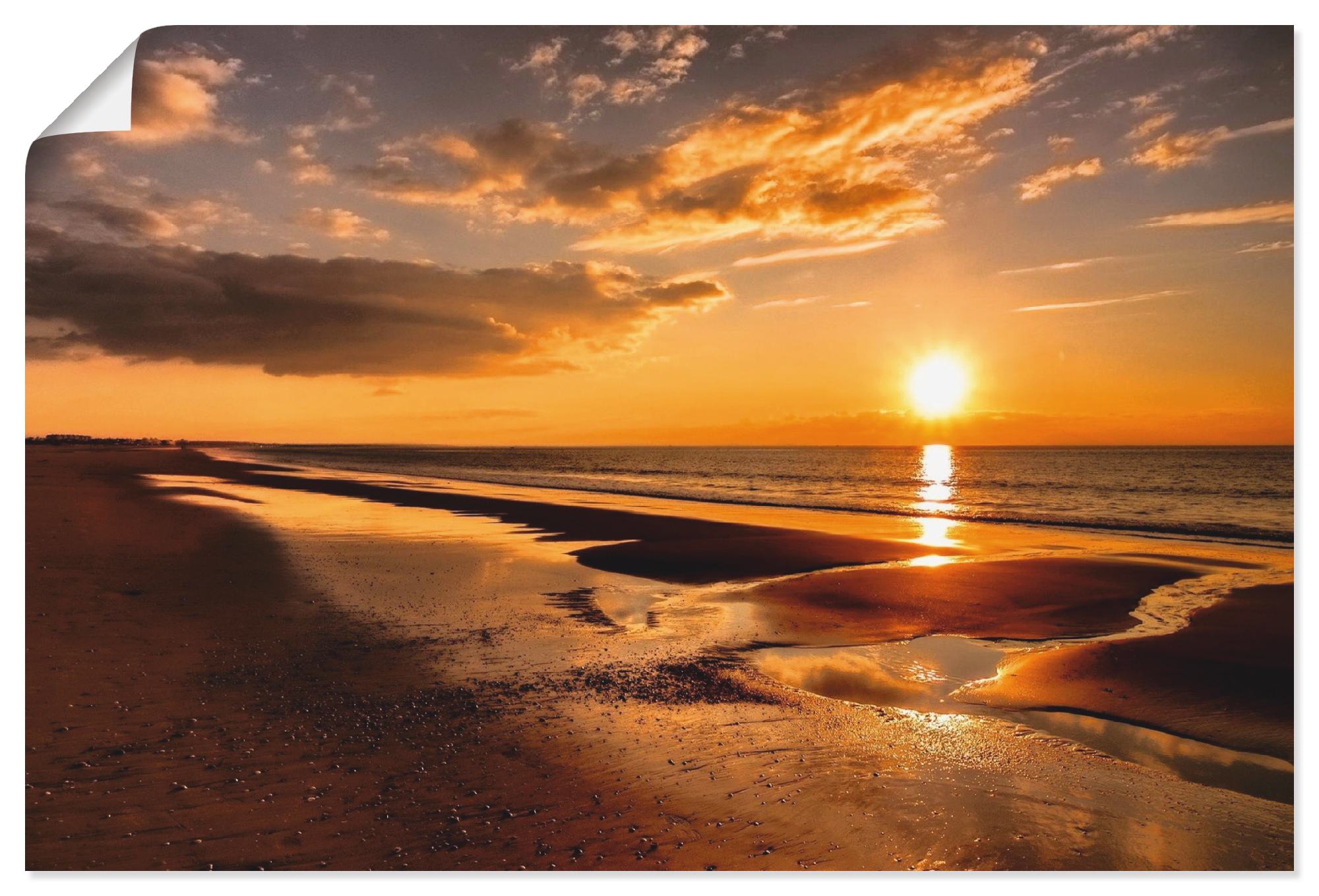 Artland Wandbild »Sonnenuntergang am Mittelmeer«, Strand, (1 St.), als Lein günstig online kaufen