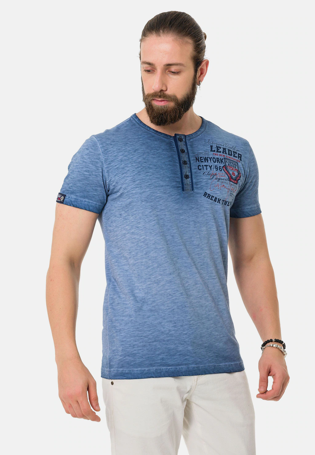Cipo & Baxx T-Shirt "T-Shirt", mit Knopfleiste günstig online kaufen