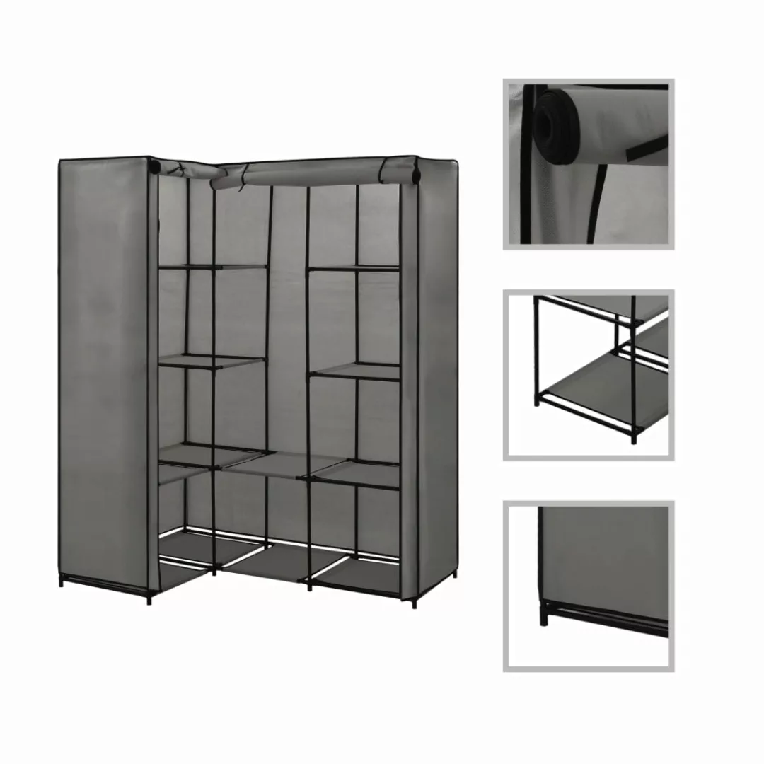 vidaXL Kleiderschrank Eckkleiderschrank Kleiderschrank Grau 130 x 87 x 169 günstig online kaufen