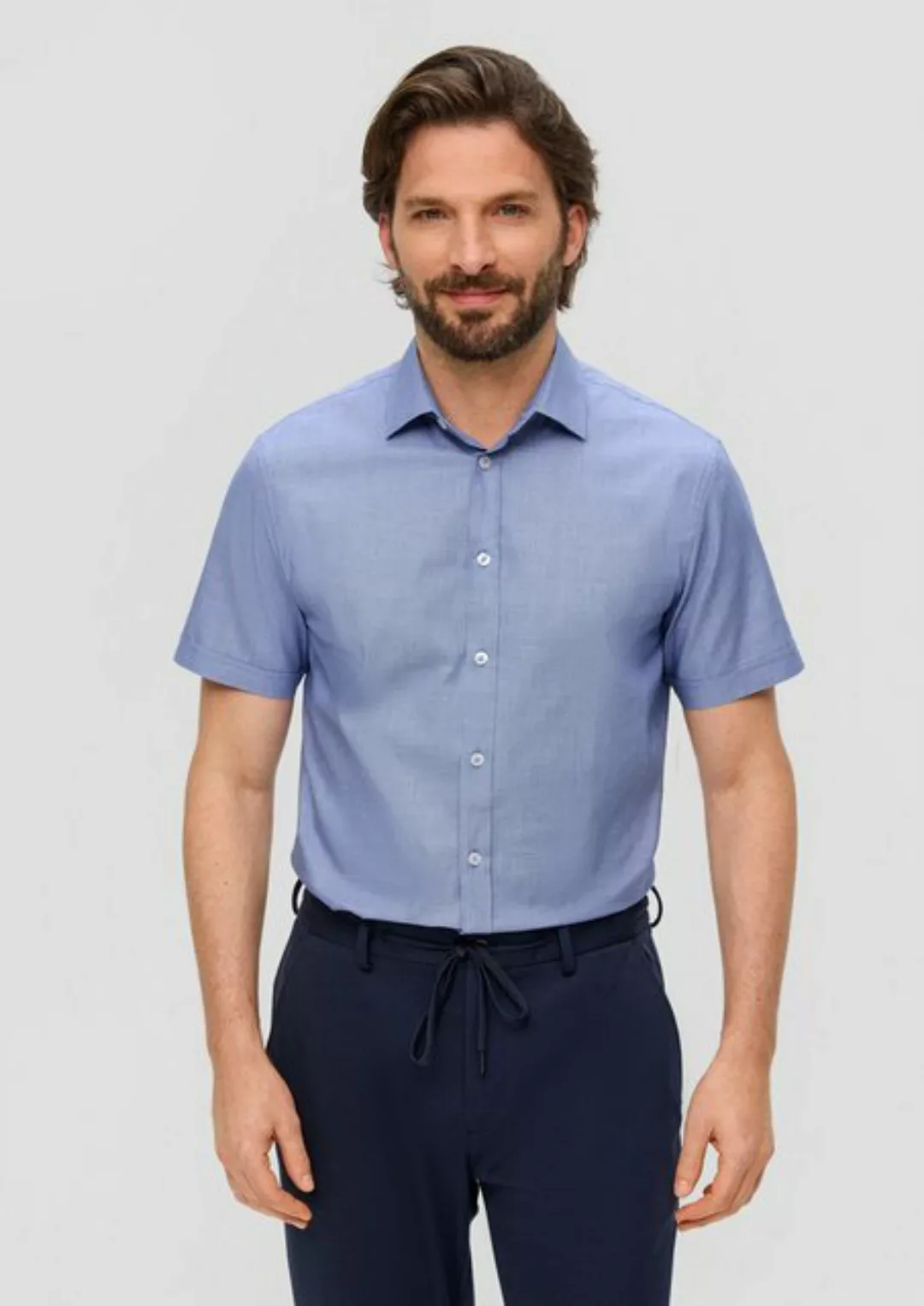 s.Oliver BLACK LABEL Kurzarmhemd Kurzarmhemd aus Baumwolle günstig online kaufen