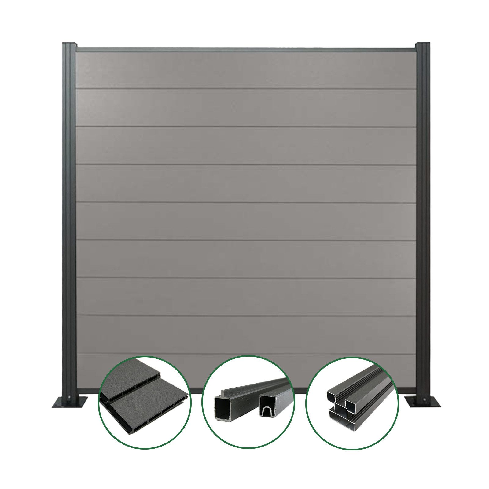 Woodstore24 Zaun WoodoZaun WPC Sichtschutzzaun gebürstete günstig online kaufen