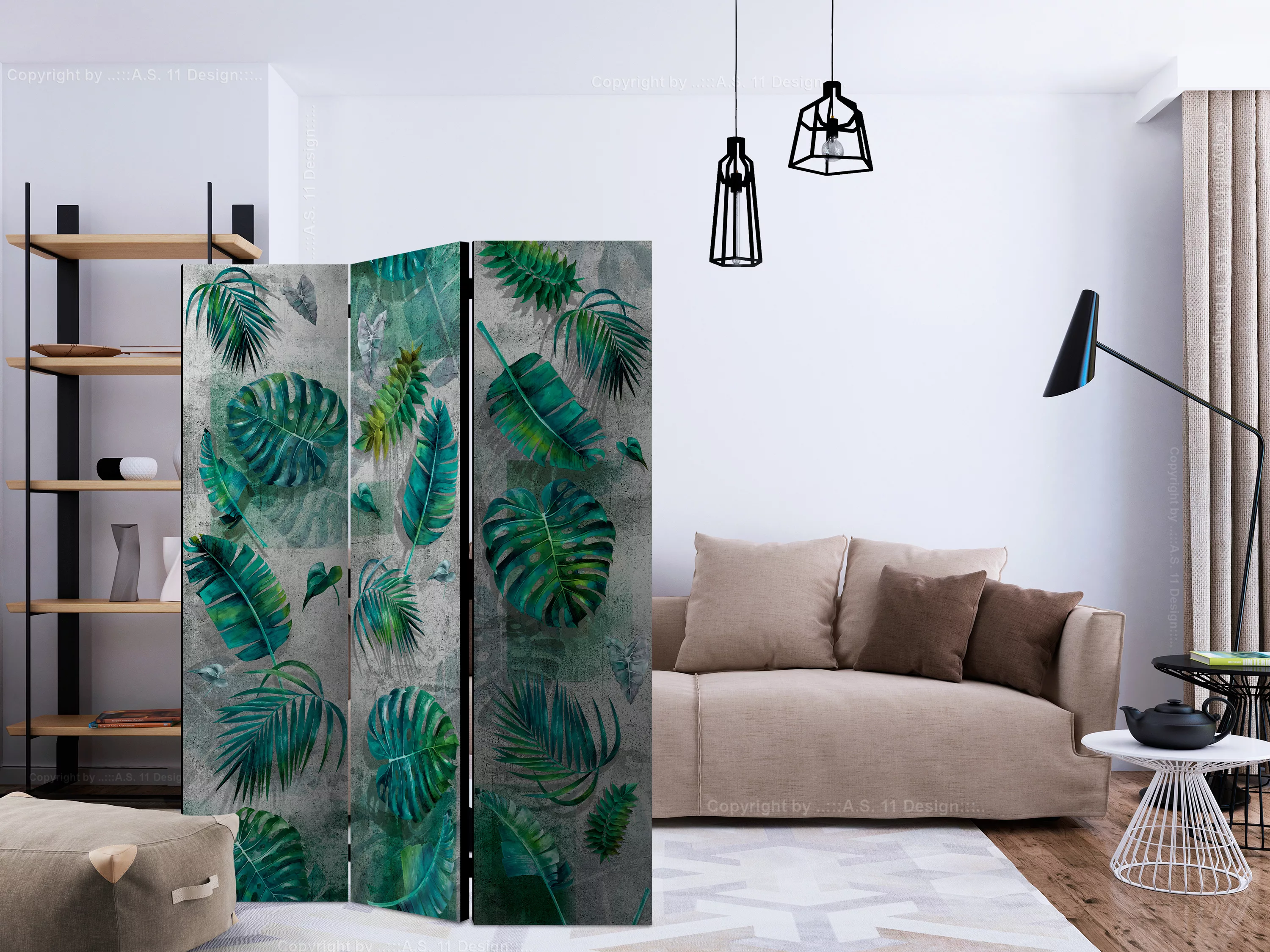 3-teiliges Paravent - Modernist Jungle [room Dividers] günstig online kaufen