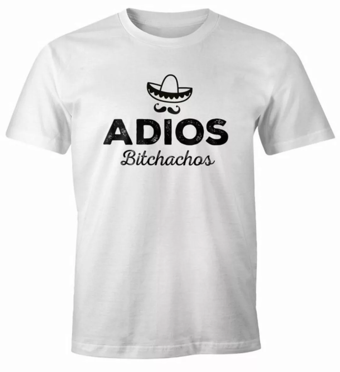 MoonWorks Print-Shirt Herren T-Shirt Spruch Adios Bitchachos Sombrero Motiv günstig online kaufen