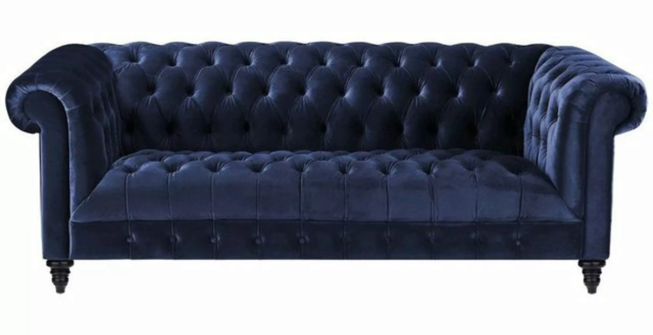 Xlmoebel Chesterfield-Sofa Navy Blau Dreisitzer Chesterfield Stoff Design S günstig online kaufen