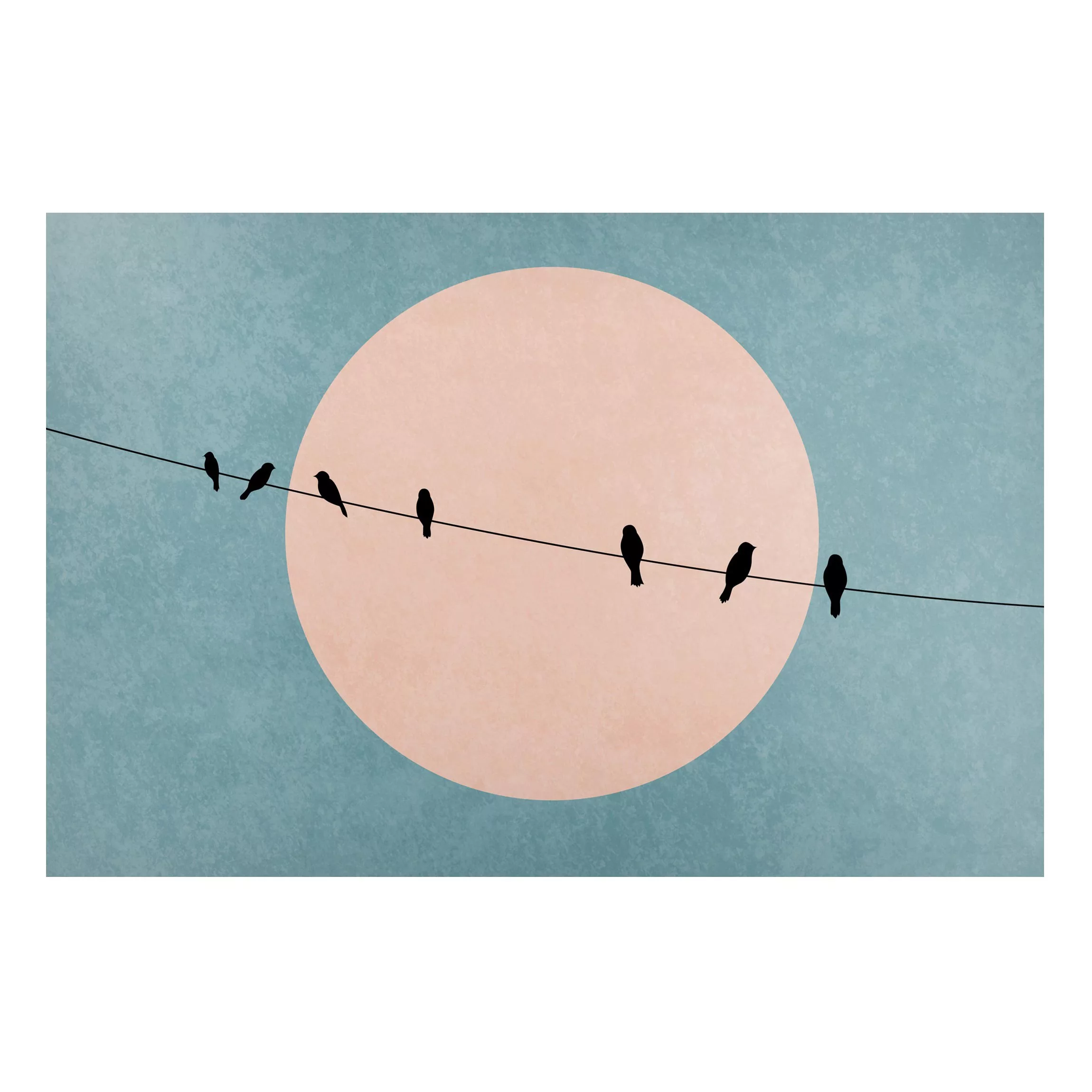 Magnettafel Vögel vor rosa Sonne I günstig online kaufen