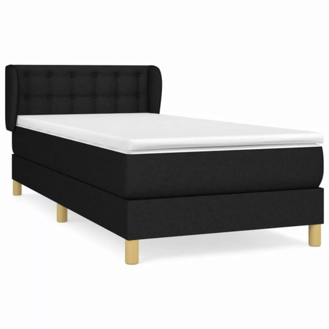 vidaXL Boxspringbett Boxspringbett mit Matratze Schwarz 100x200 cm Stoff Be günstig online kaufen