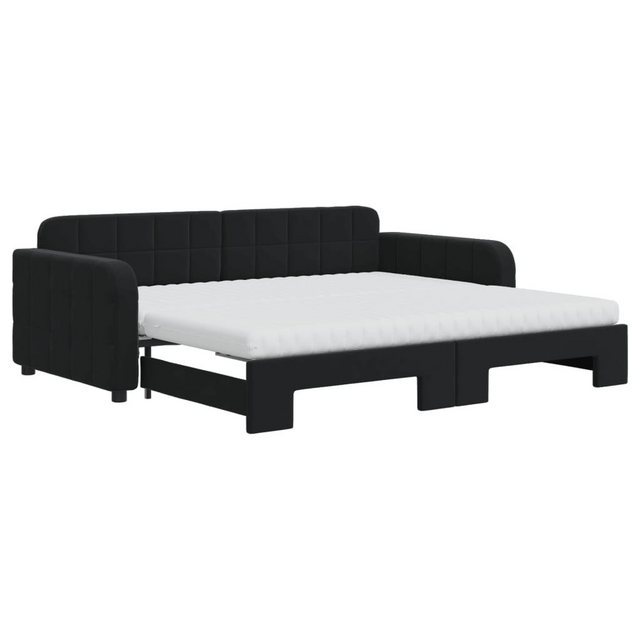 vidaXL Gästebett Gästebett Tagesbett Ausziehbar mit Matratzen Schwarz 90x19 günstig online kaufen