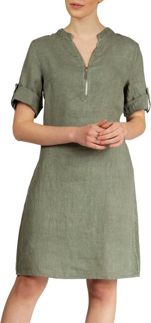 Caspar Sommerkleid SKL037 knielanges Damen Leinenkleid mit Reißverschluss A günstig online kaufen