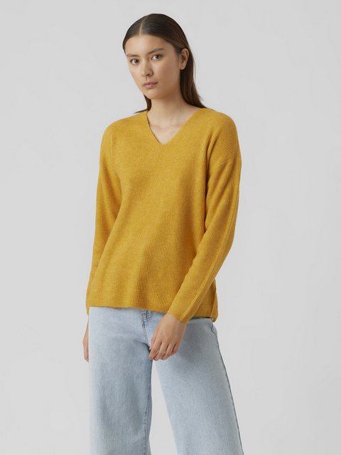 Vero Moda V-Ausschnitt-Pullover VMCREWLEFILE LS V-NECK BLOUSE NOOS günstig online kaufen