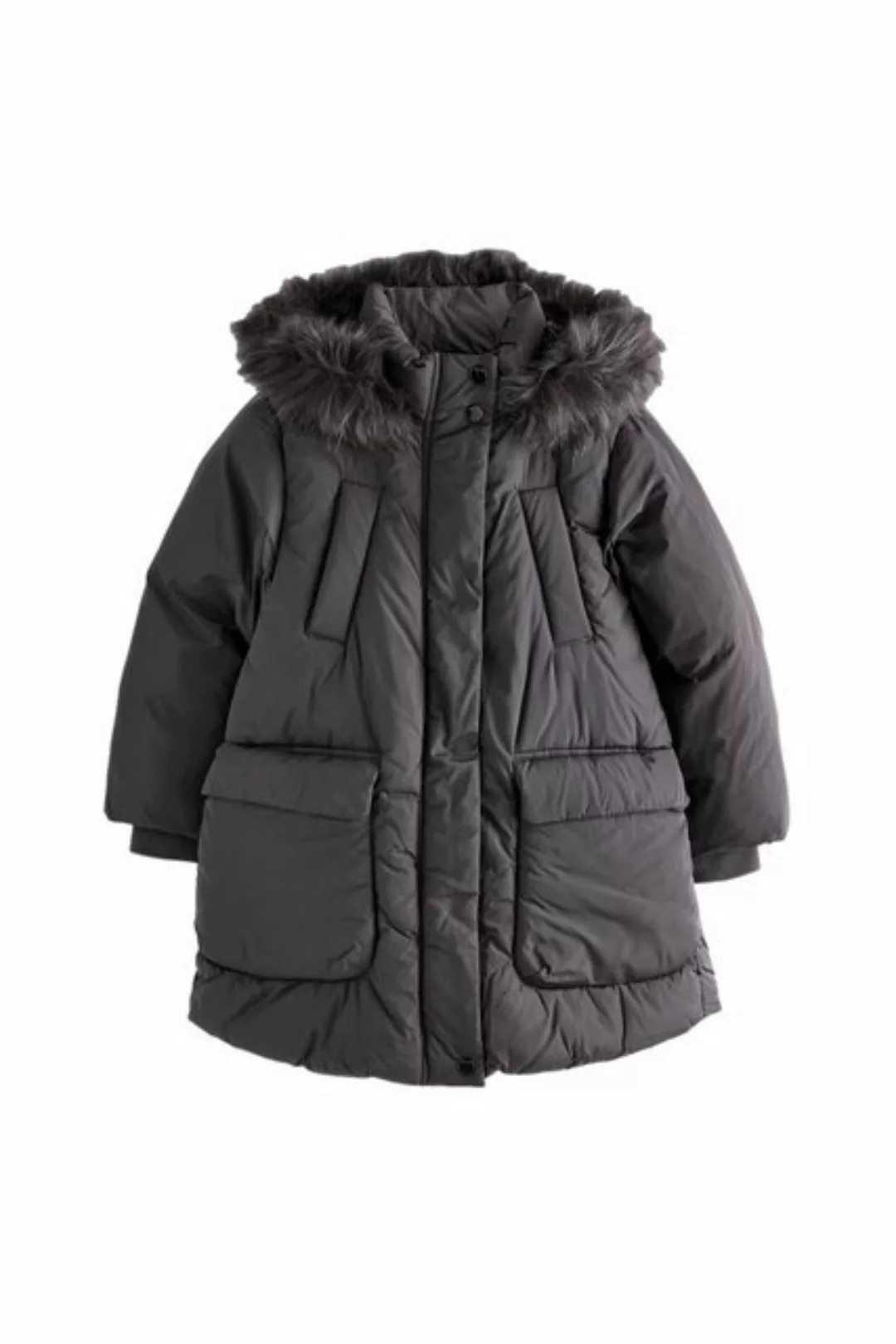 Next Steppmantel Wasserabweisende Steppjacke mit Kunstfellbesatz (1-tlg) günstig online kaufen