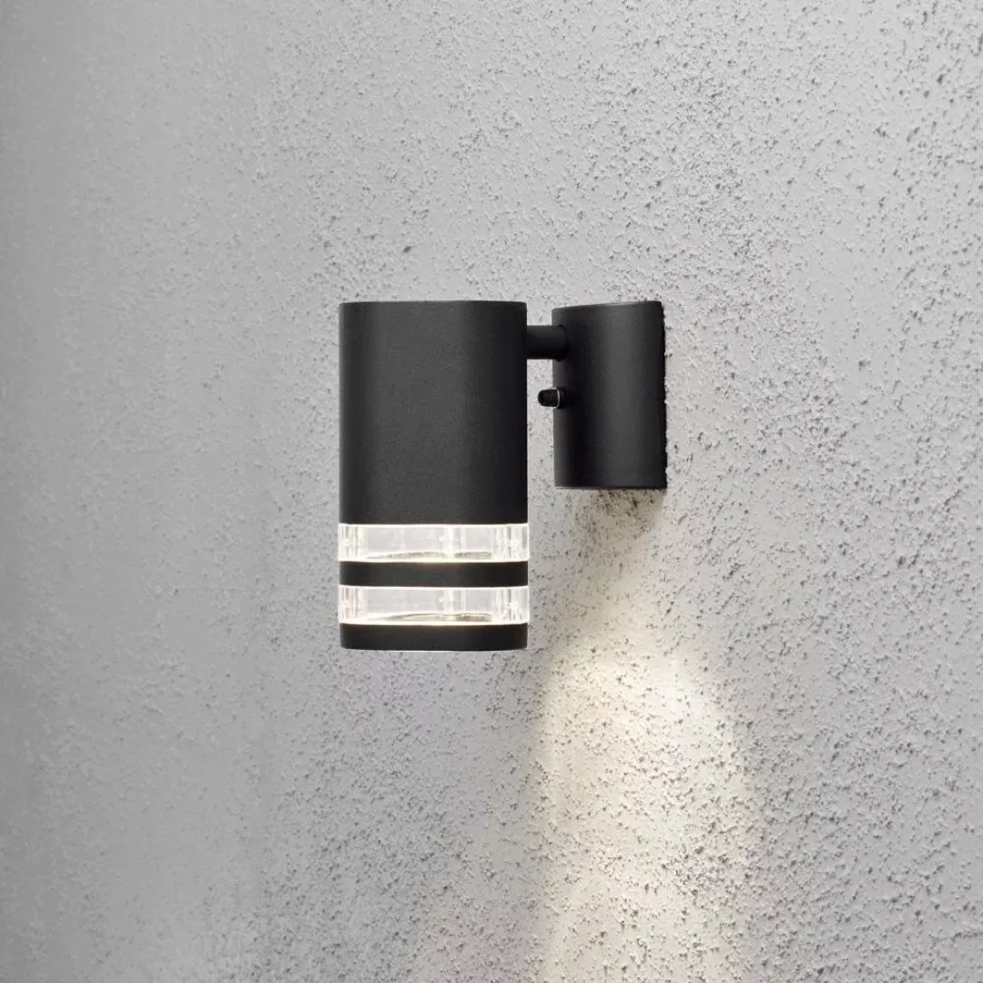 Moderne Wandleuchte Modena aus Aluminium in schwarz und Acrylglas in klar, günstig online kaufen