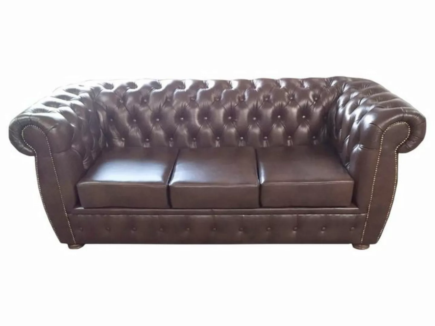 JVmoebel Sofa, Chesterfield Sofa Ledersofa Couch 3 Sitzer Original Braun So günstig online kaufen