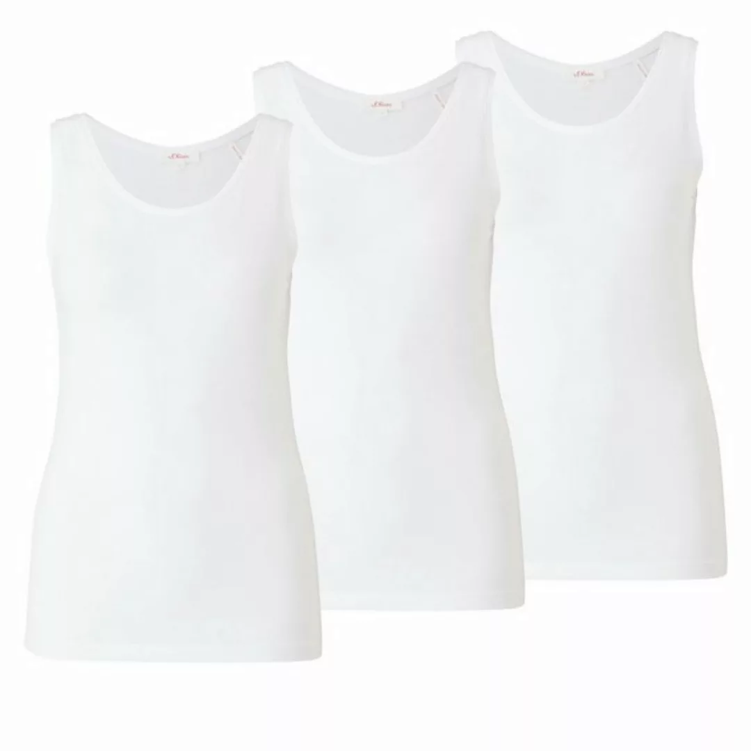 s.Oliver T-Shirt Basic-Top (3-tlg., Set) runder Ausschnitt, breite Träger, günstig online kaufen