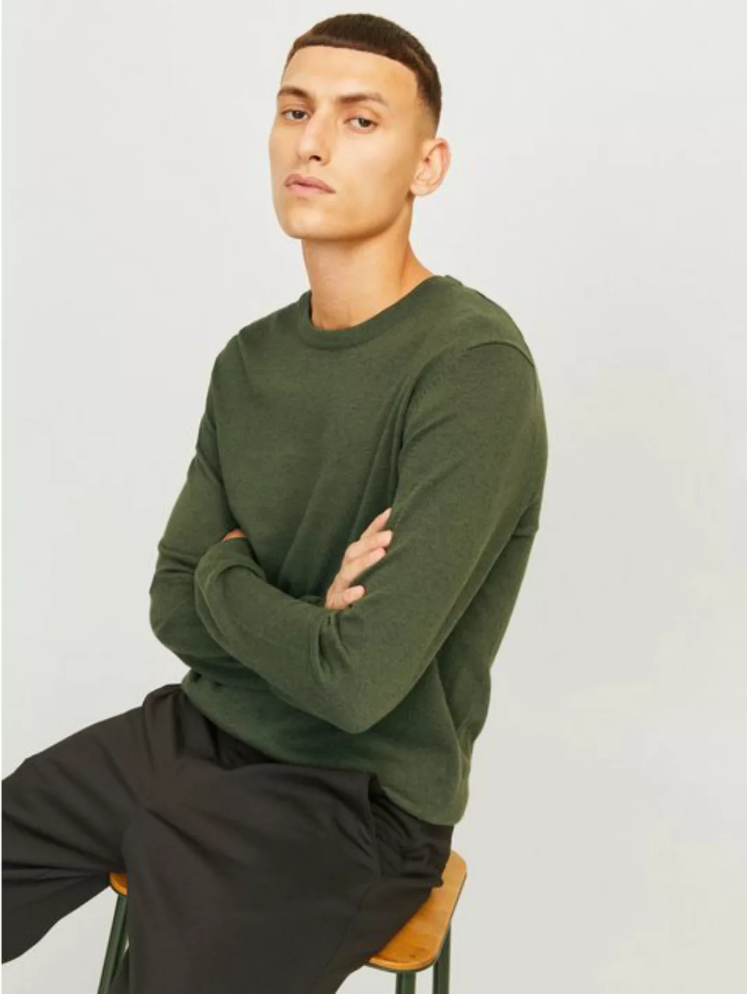 Jack & Jones Strickpullover "JJEEMIL KNIT CREW NECK NOOS", mit Rundhalsauss günstig online kaufen