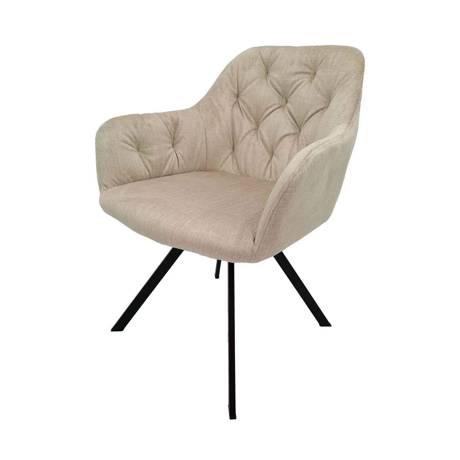 MeGusta Moderner Stuhl Drehstuhl 2er-Set Beige Polsterstuhl Esszimmerstuhl günstig online kaufen