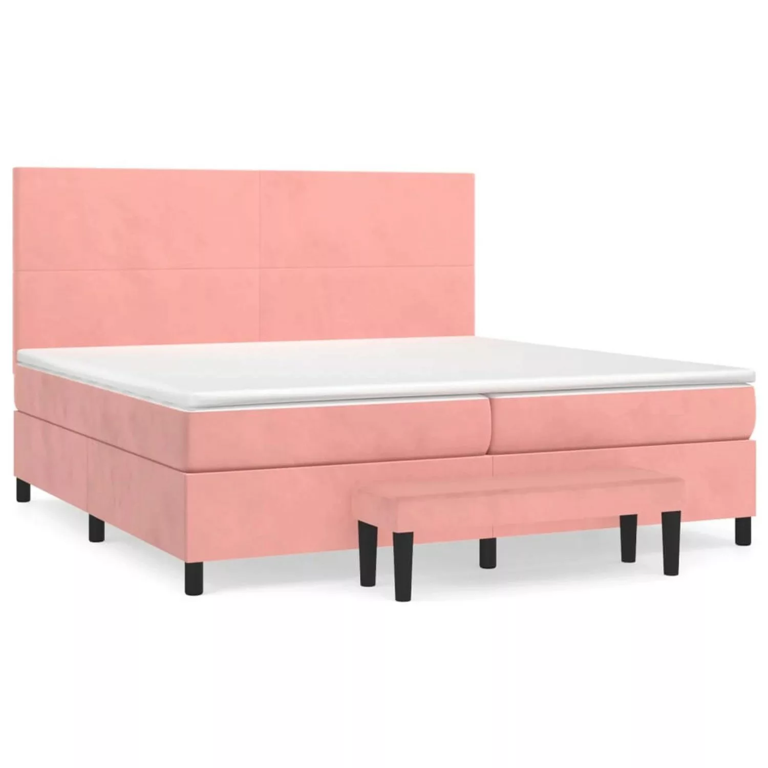 vidaXL Boxspringbett mit Matratze Rosa 200x200 cm Samt1358697 günstig online kaufen