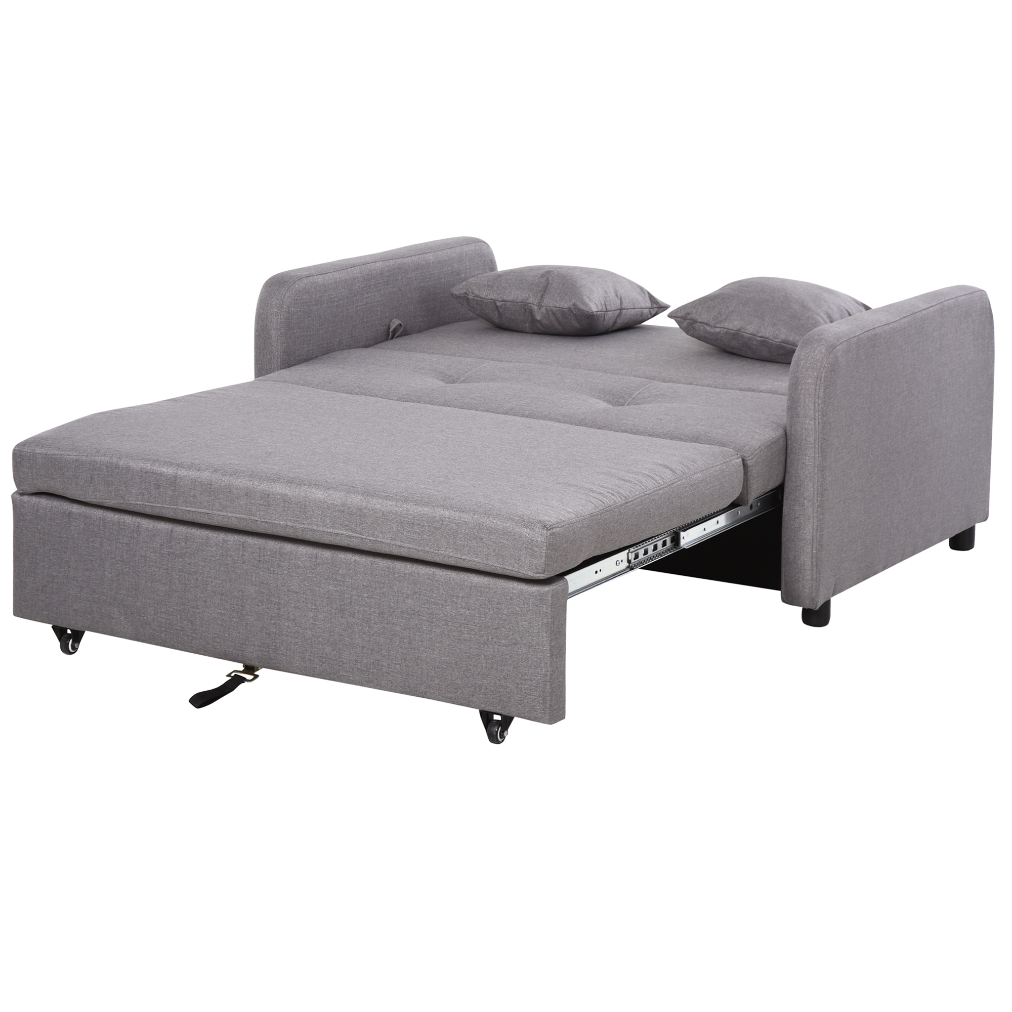 HOMCOM Schlafsofa, Schlafcouch mit Stauraum, Wurfkissen, Armlehne, 2er-Sofa günstig online kaufen