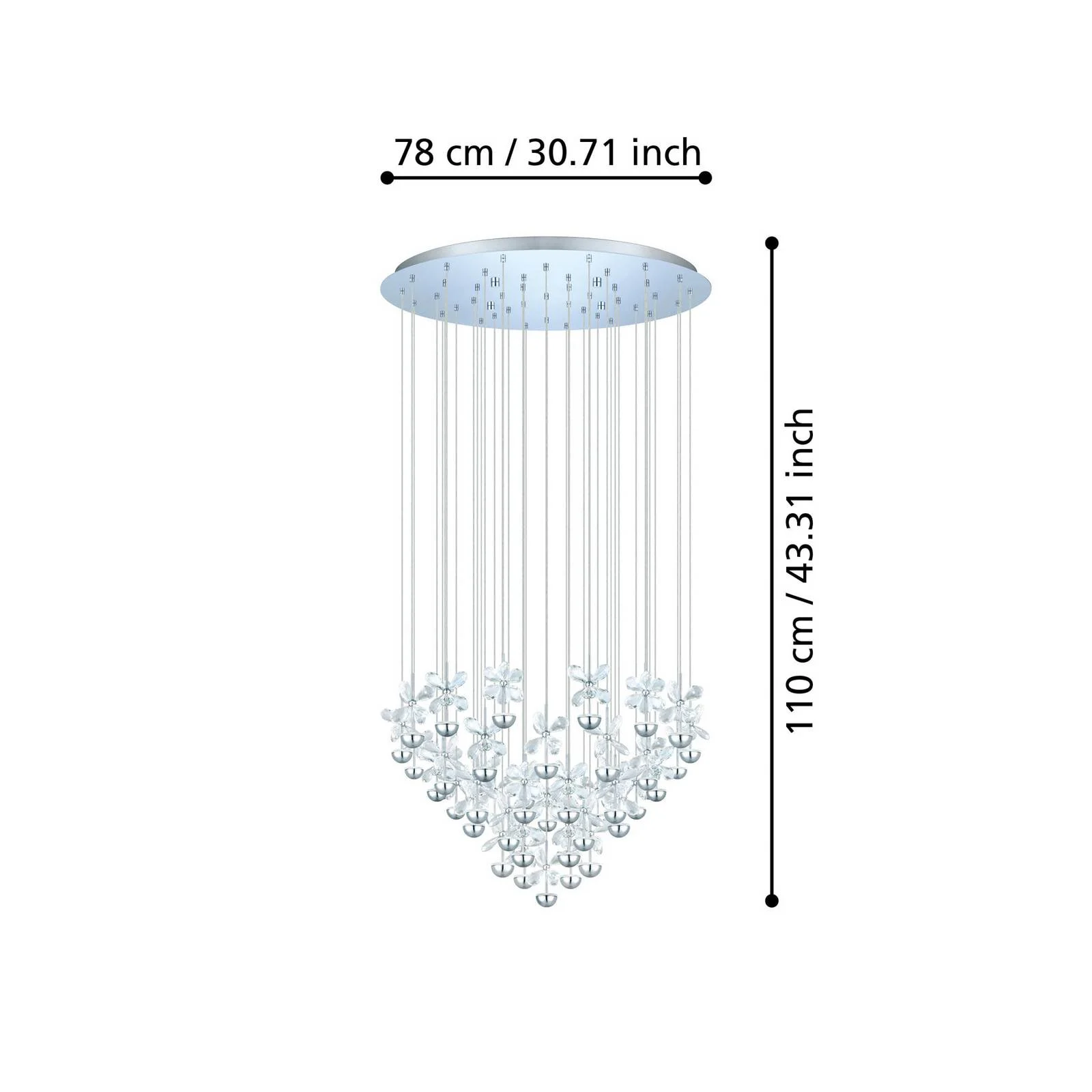 EGLO Stars Of Light LED-Hängeleuchte Pianopoli chrom Ø 78 cm günstig online kaufen